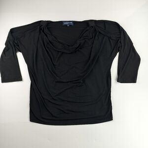 Jones New York Signature Black Cowl Neck Top L Chic Work Style to Evening Dining